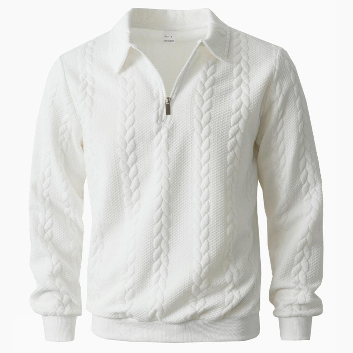 

Spring Autumn New Men s Half Zip Pullover Sweater, Casual Lapel Long Sleeve Outdoor Knitwear for European American Cross-border Trade S белый