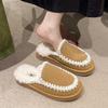 Fashion, Lightweight, Retro, Heightened Thick-soled Fluffy Slippers for Women's Outer Wear 2025 New Autumn and Winter Velvet Warm Slippers