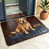 Cute English Bulldog Welcome Doormat Vintage Home Floor Rug Indoor Outdoor Entrance Carpet for Living Room Pet Lover Gift