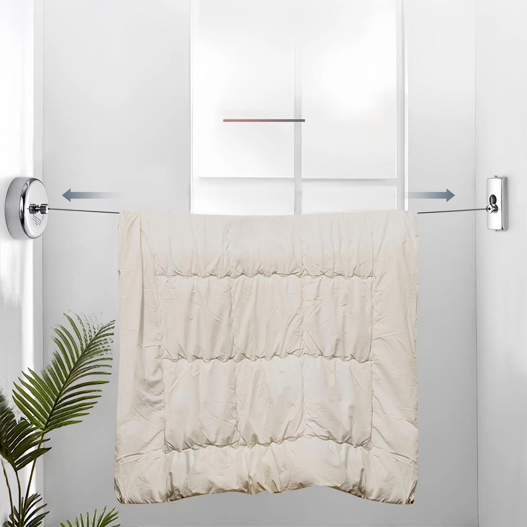 Wall-mounted Clothes Line Windproof 2.8m Adjustable Strength Nylon Durable Non-slip Drying Rack Rope Laundry