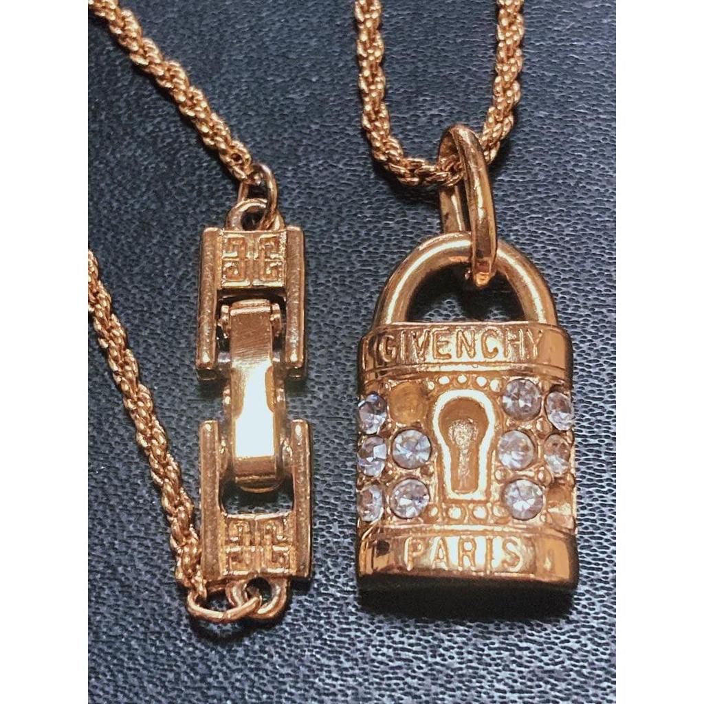 Used Givenchy Paris Padlock Necklace