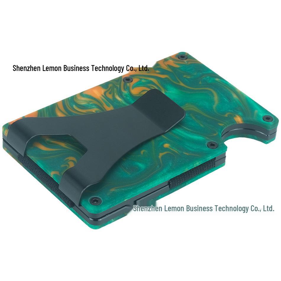 

Resin RFID Anti-theft Credit Card Sleeve & Ultra-thin Wallet Clip зелёный