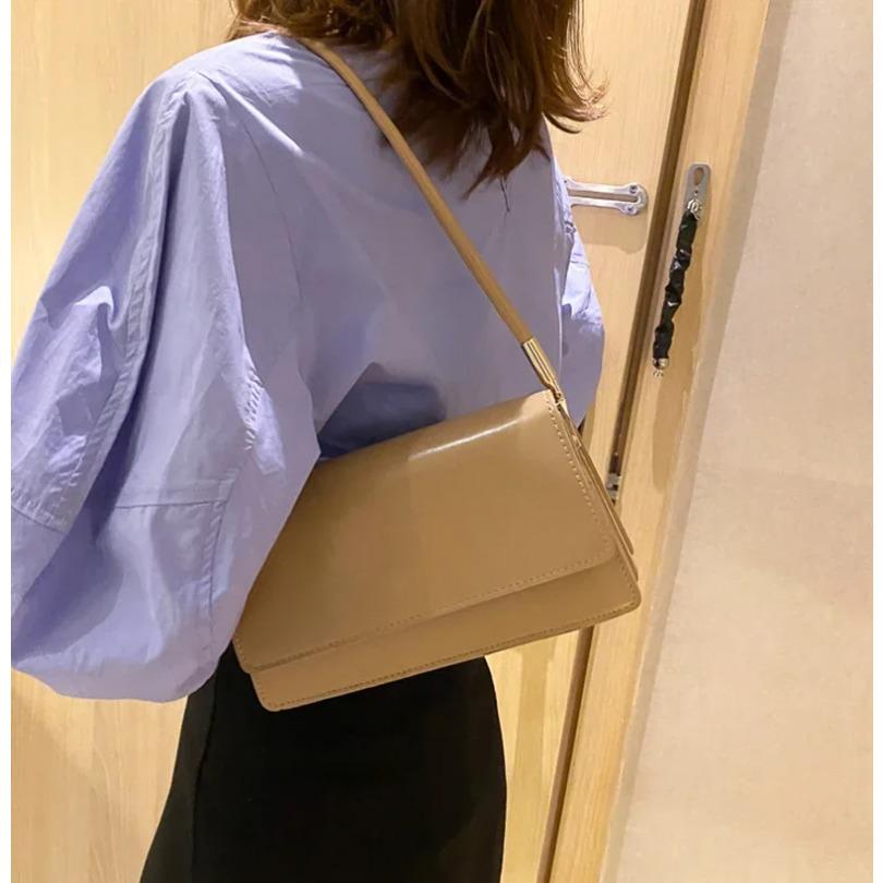 New Fashion Women Shoulder Bags - Simple Solid Color Armpit Handbag Purse Clutch Messenger Bag