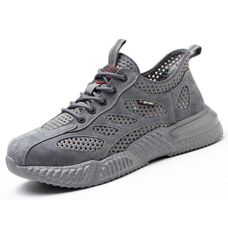 Summer Work Shoes With Protection Breathable Lightweight Safety Shoessteel Toe Cap Working  Male Construction Work Mesh Sneakers