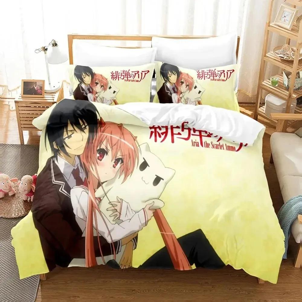 

Anime Aria The Scarlet Ammo Hidan No Aria Comfortable Duvet Quilt Cover Pillowcase Bedding Set Bedroom Decoration Home Textile 70x133cm 2pcs