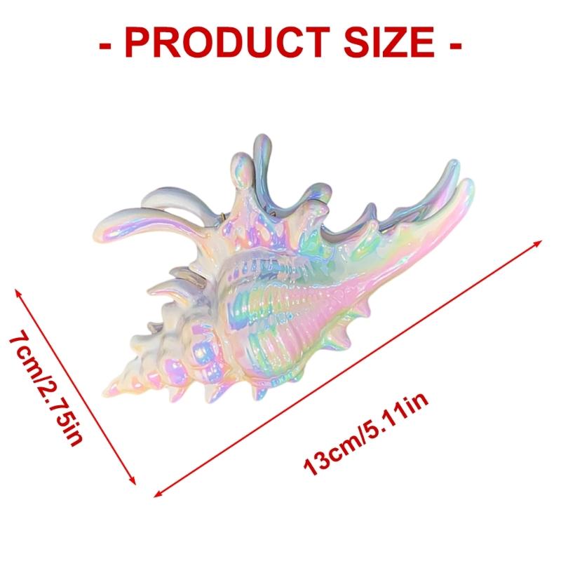 2PCS Large Conch Hair Claw Clip For Women Stylish Acrylic Marine Theme Design Secure Holder Hair Clamp Hair Accessory