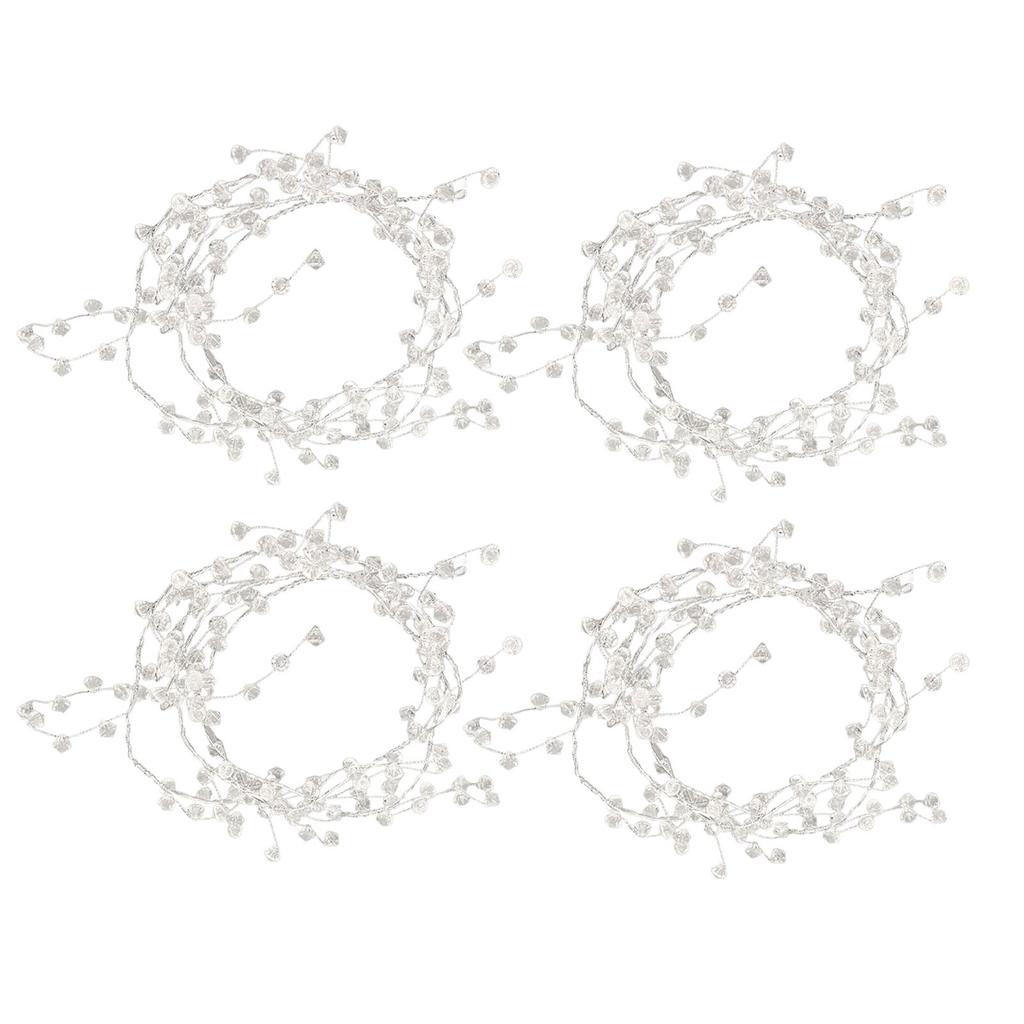 4 st Kristallpärlgirlang 49,2 tum Längd Transparent Romantisk Elegant Kristallgirlang för Fest
