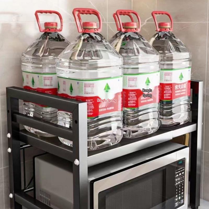 Floor-Standing Kitchen Rack: Rice Cooker, Microwave & Oven Organizer Shelf