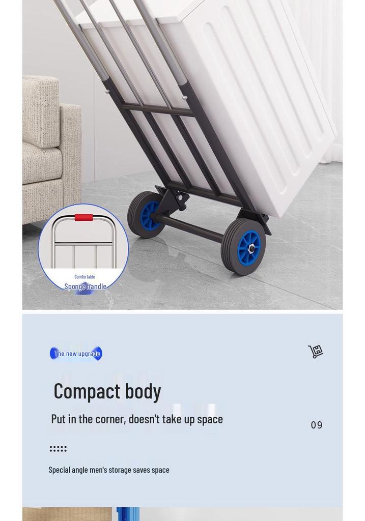 Foldable Hand Cart Trolley for Groceries, Luggage, and Express Delivery