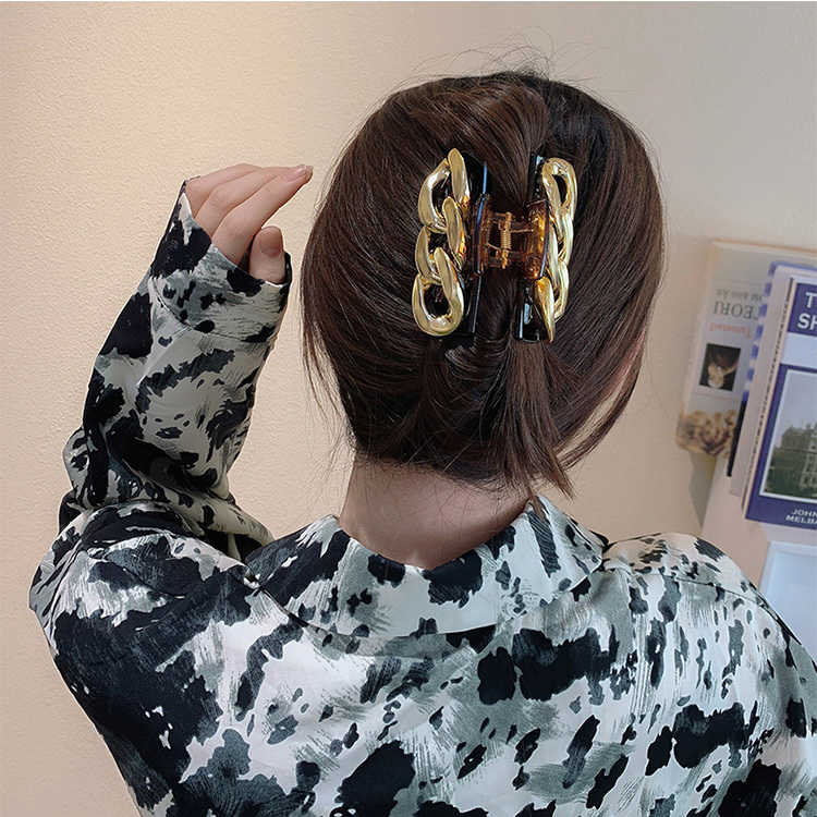 💰Köp billigt online New Chain Crabs Hair Clips Korean Fashion Hollow