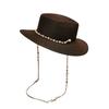 With Seashell Beaded Chain Straw Hat Sun Protection Sunshade Hat New Sunscreen Hat  Women Girls