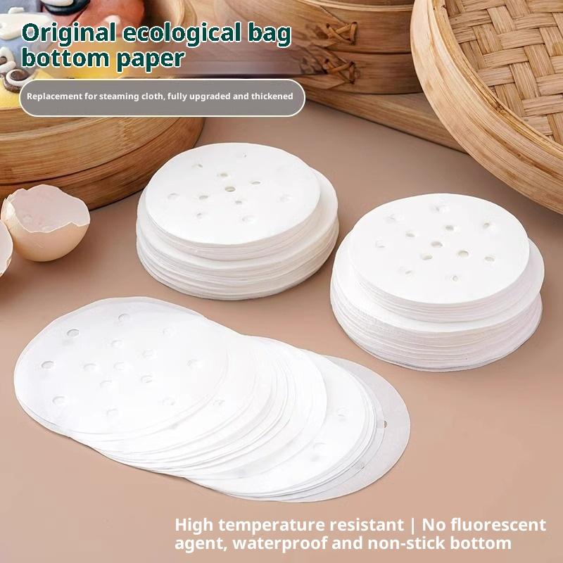 100/400 Stück Einweg-Dampfpapier Backpapier Silikonölpapier Antihaft-Dampfbeständiges Papier Dampfgitter für Brötchen