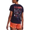 Under Armour Solid Color Back Print Breathable Casual Running Outdoor Training Fitness Crew Neck Short Sleeve T-Shirt Women T-Shirt Purple 1369878-570