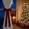 Bowknot Christmas Tree Curtain Tieback Adjustable Curtain Strap Red Bow Curtain Rope  Office
