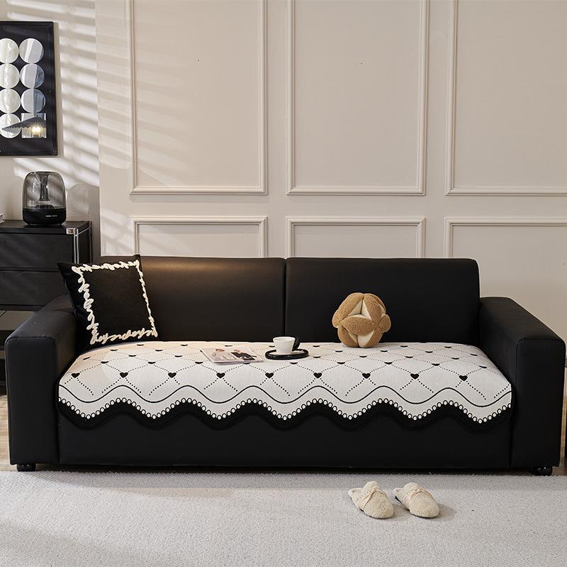 Neues Sofakissen mit geraden Reihen, universell für alle Jahreszeiten, hochwertiges rutschfestes Sitzkissen, Sofabezug aus Chenille