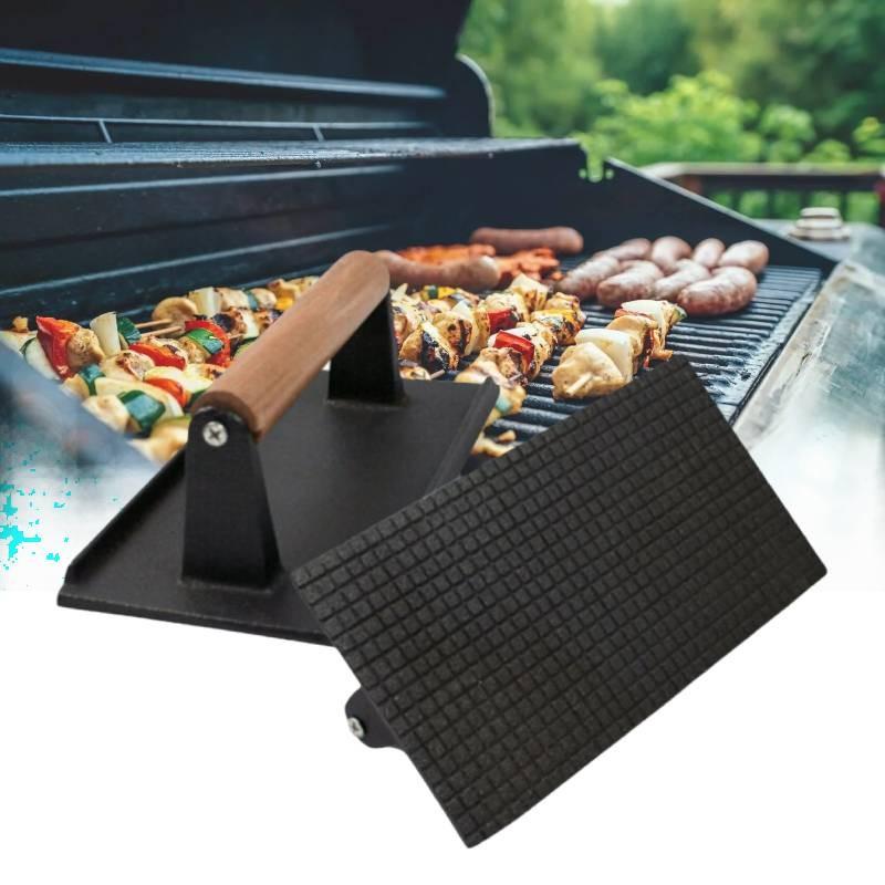 Bacon Cast Iron Meat Press Board Press Grill Bbq Cooking Weight Barbeque Kitchen