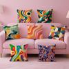 Abstract Geometric Pattern Cushion Cover Pillow Case Soft Skin Friendly Fabric  Concealed Zipper