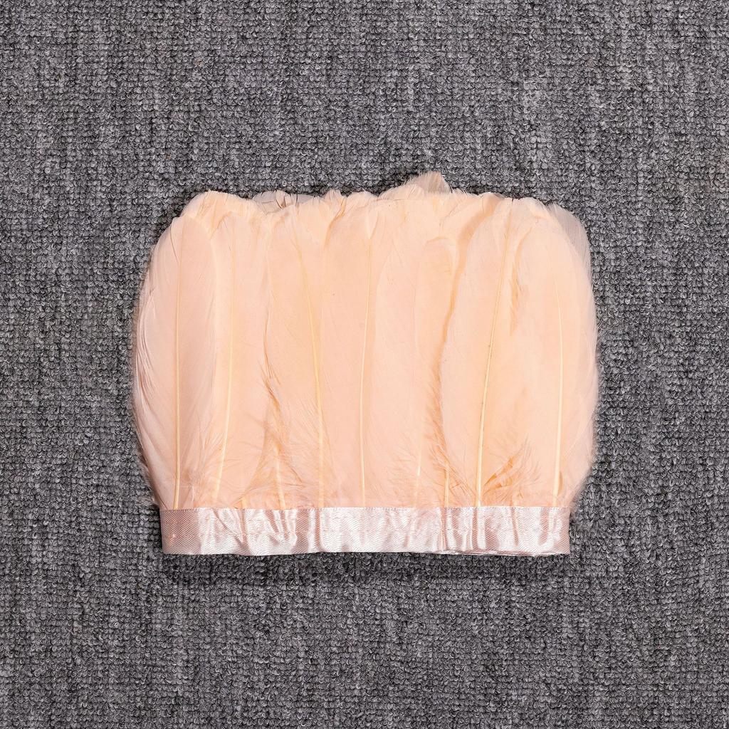 Goose Feather Large Floating Cloth Strip 2 Meters Feather Cloth Edge Goose Feather Cloth Strip Diy Feather Flower Stage Clothing Shawl Wing Decoration