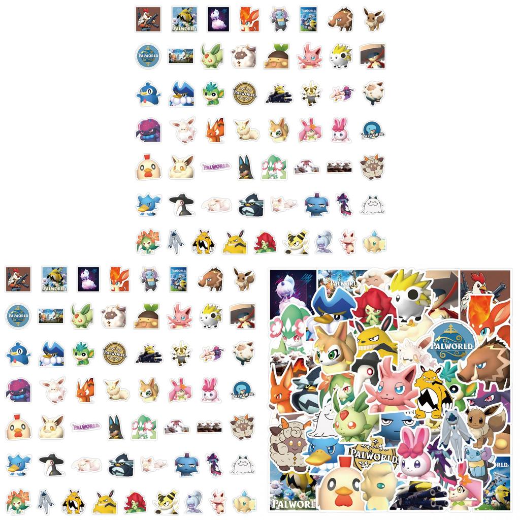 55pcs Palworld Cartoon Fantasy Creature Paru Stickers Adorable Print Cute Style