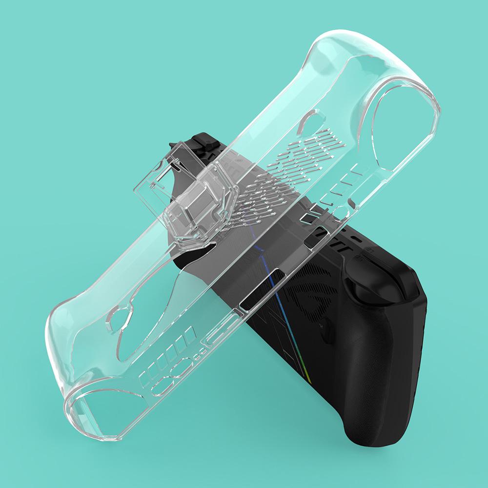 

For Asus ROG Ally X TPU Case Gamings Handheld Clear Protective Cover with Foldable Stand