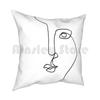 Abstract Face IiOne Line Art Pillow Case Printed Home Soft DIY Pillow Cover Abstract Face Faces One Line Art Single Line