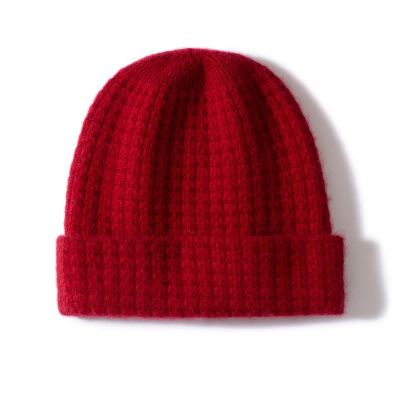 Autumn and Winter New Cashmere Hat Women's Thickened Versatile Wool Hat Simple and Fashionable Knitted Hat Thermal Hat