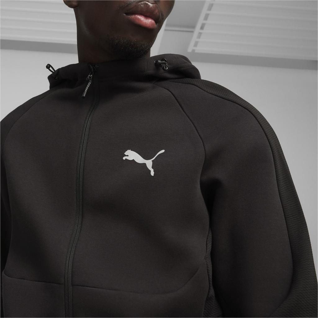 Puma Evostripe Solid Color Casual Hooded Long Sleeve Jacket Men Jacket Black 681184-01