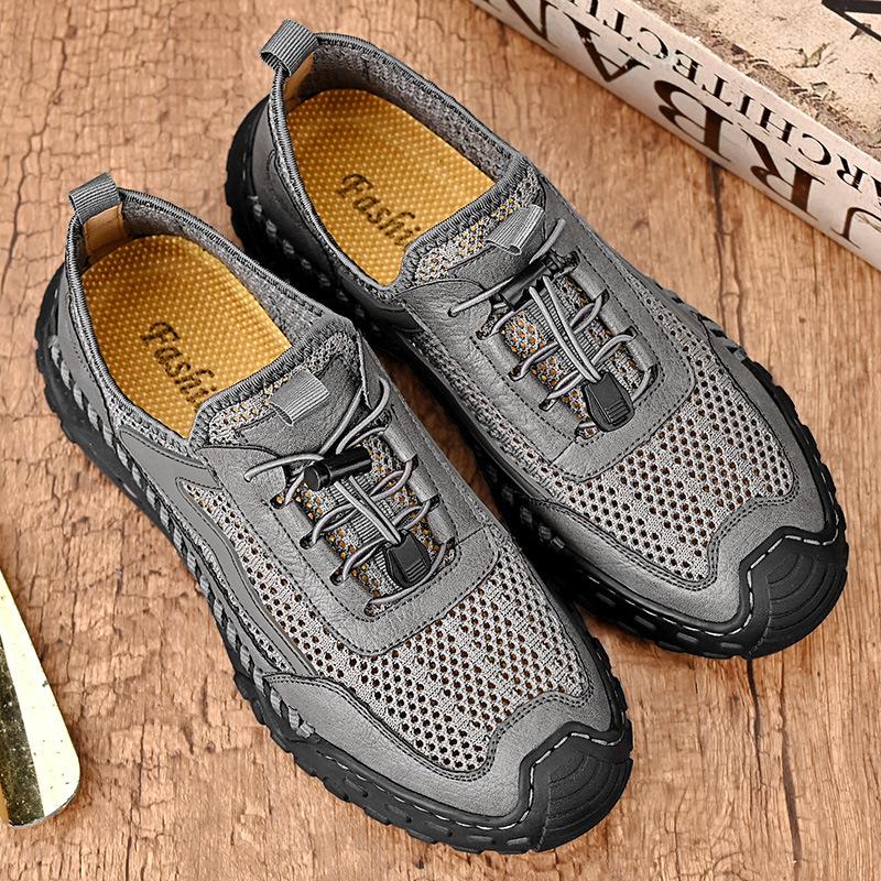 Breathable Deodorant Thin Hollow Mesh Shoes Men's Outdoor Leisure Mesh Non-slip Wading