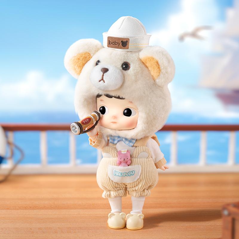 New POP MART HACIPUPU Bear Captain Doll Trendy Figures PPMT-2404-0059