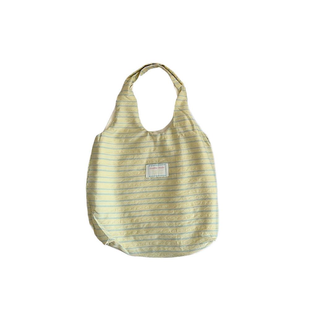 Stylish Striped Canvas Tote Bag For Women Spacious And Trendy Summer Shoulder Bag