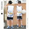 Summer new men's and children's basketball suit outdoor women's sports training quick-drying jersey short-sleeved shorts two-piece set