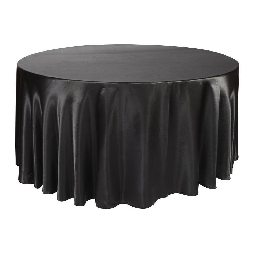 Round Satin Table Cloth Tablecloth Table Cover Overlay For Birthday Wedding Banquet Restaurant Festival Party Supply
