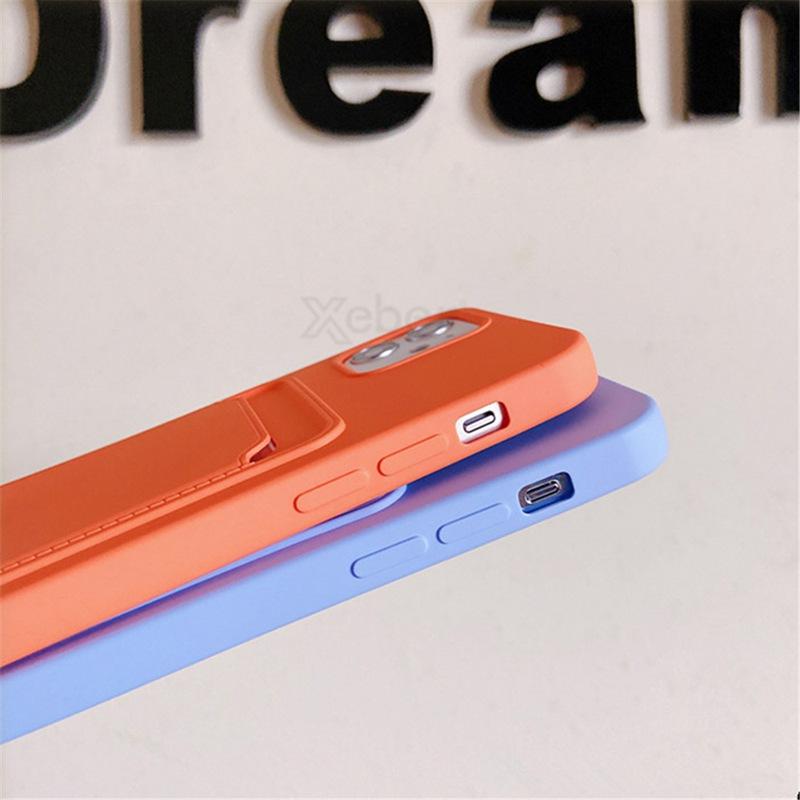 Soft Silicone Phone Case For iPhone 13 Pro Max 12 11 Card Slots Pocket Wallet Back Cover for Samsung S21 A32 Xiaomi Poco M3 Pro Redmi 9T