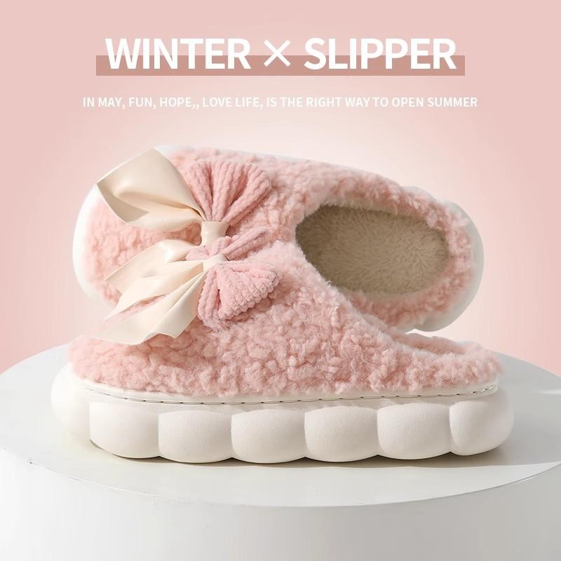 Cotton slippers autumn and winter 2025 new indoor home thick-soled plush slippers winter