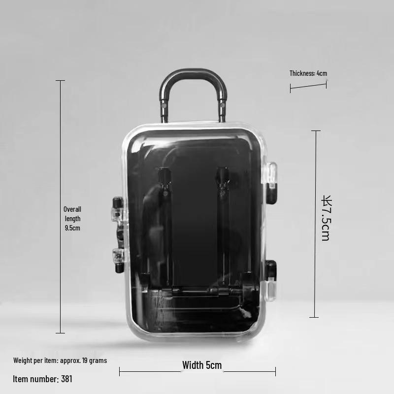 

Transparent Mini Jewelry Storage Box with Retractable Wheels