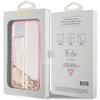 Guess Guhcp15Mlfcsegp Iphone 15 Plus / 14 Plus 6.7 Różowy/Pink Twarde Etui Płynny Brokat Złote Paski