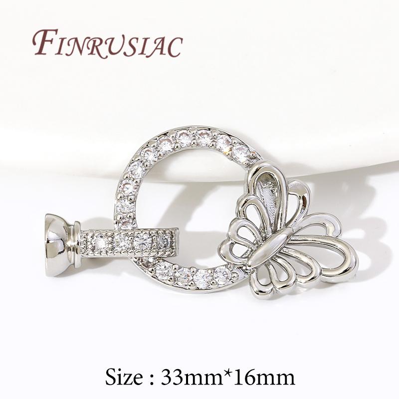 18K Gold Plated Connectors For Jewelry,Brass Zircon Clasps For Bracelets Accessories,DIY Jewelry Making Supplies,Pearl Clasp