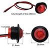 Truck LED Marker Inch Side Marker CTRICALVER Small Flush Mount Trailer Side 6 LED Indicator Universal LED Side Lights Lights, Red, Waterproof, 3/4