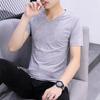 Pure Cotton White Short-sleeved T-shirt for Men's Summer Thin Trendy V-neck 2025 New Large-size Slim Base Shirt Trendy