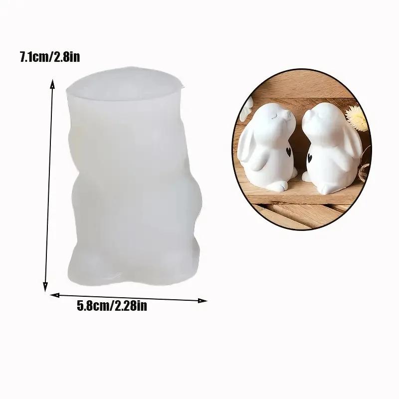 

1 шт. Милая силиконовая 3D форма в виде кролика с цветочным узором для изготовления свечей, очаровательные пасхальные фигурки животных, изделия из смолы и гипса