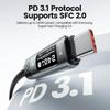 TOOCKI TX111C4 240W OLED Display USB-C Cable 1m Fast Charging Cord Data Transfer 480Mbps for Laptops/Tablets/Phones