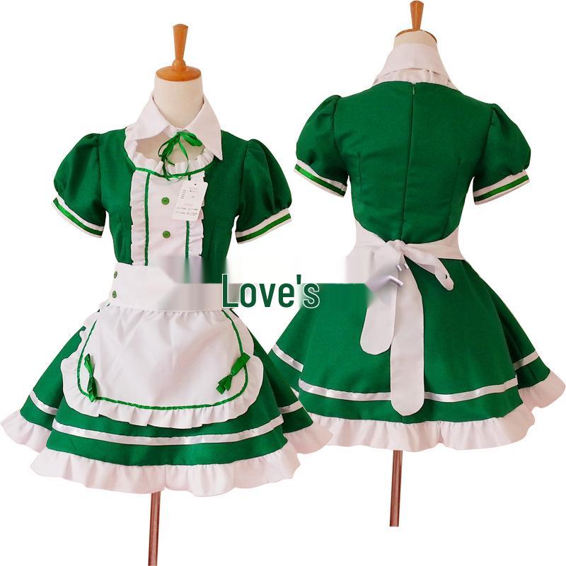 Costume Cosplay da Cameriera Anime Bianco e Nero per Spettacoli