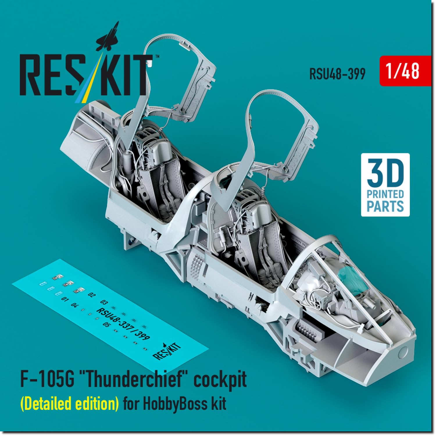 

Reskit Приборная панель и консоль кабины Пластиковые детали для хобби-модели 1/48 F-105G с 3D (для Босса) RSKU48-0399 (Самолет)