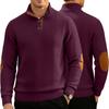 Men's Patterned Pullover Sweatshirt, Lapel Single Breasted Slim Fit Top with Welt Pockets