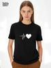 Love Heartbeat Print T-Shirt Cute Nurse Healthcare TShirt Funny Couple Matching Valentines Day Gift Shirt