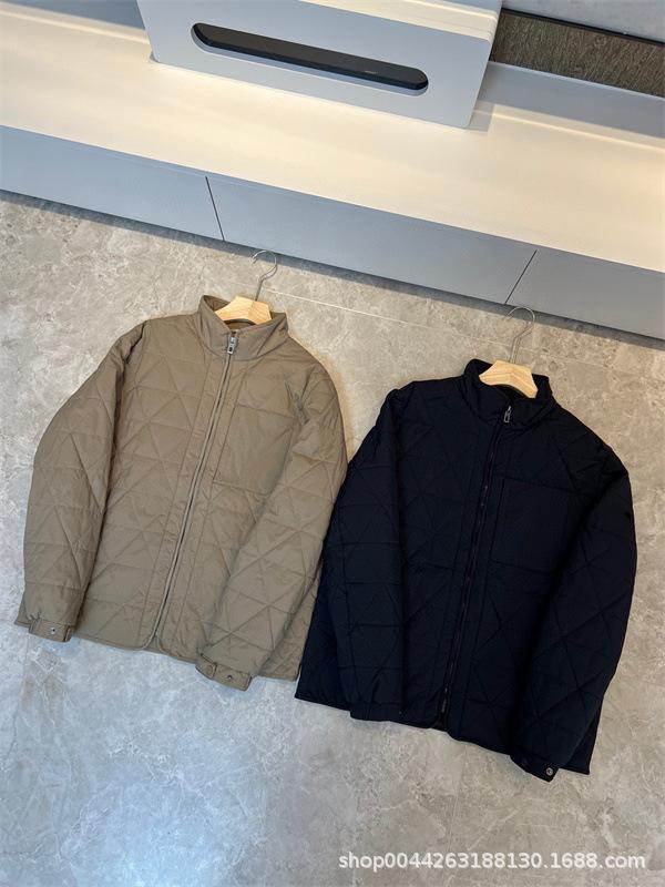 New Men s Two-Tone Winter Quilted Stand-Up Collar Jacket M