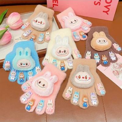 Baby Plush Warm Autumn and Winter Cute Cartoon Cold Gloves