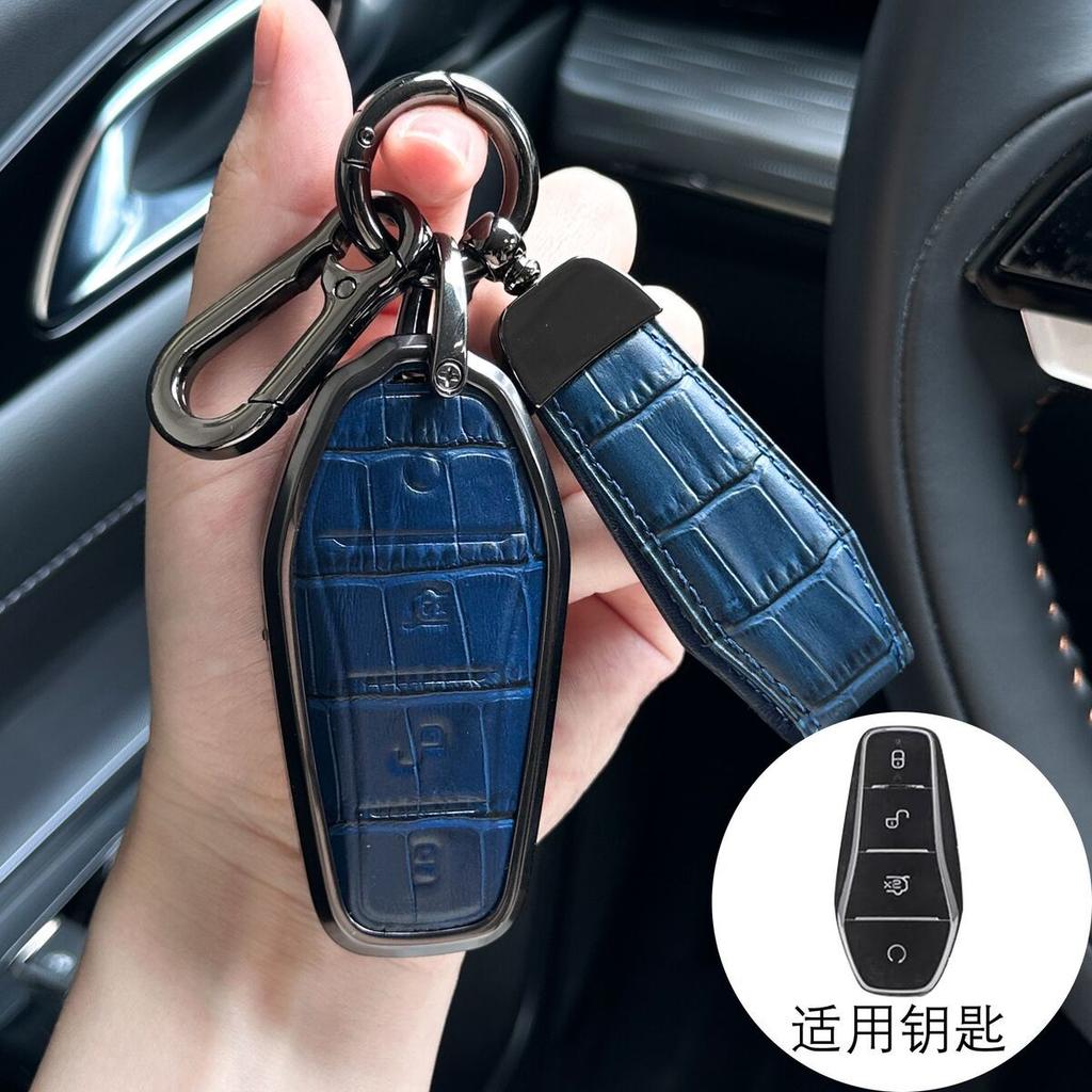 Car Key Case For 24 Byd Key Cover Song Plus Tang Han Dmi Seal Qin Ev Guard Ship Car Shell Genuine Leather Male Buckle Metal