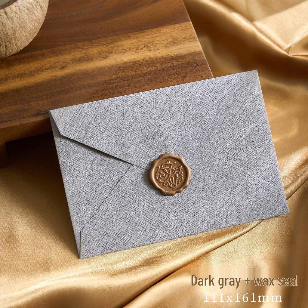 Chinese Retro Style Woven Pattern Envelope & Letter Set with Kraft Paper & Sealing Wax
