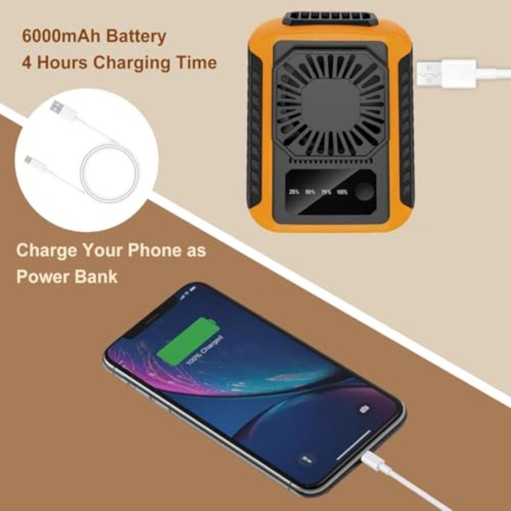 Adjustable Speed Neck Hanging Fan Handheld Portable Waist Fan  Outdoor Work